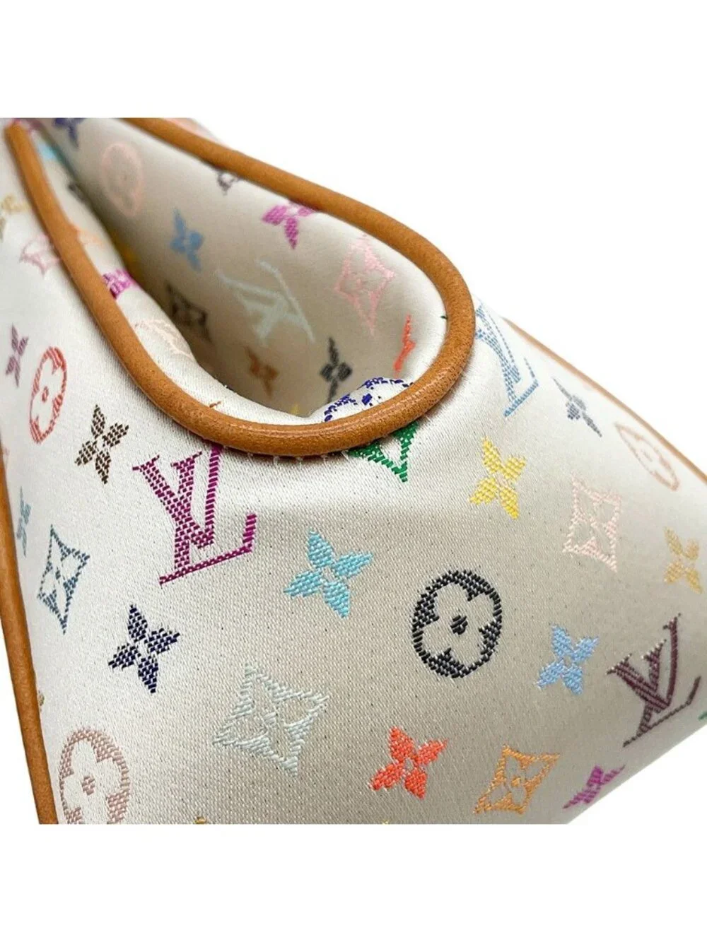 Louis Vuitton Handbag Monogram Multicolor Satin Abelia Bag White